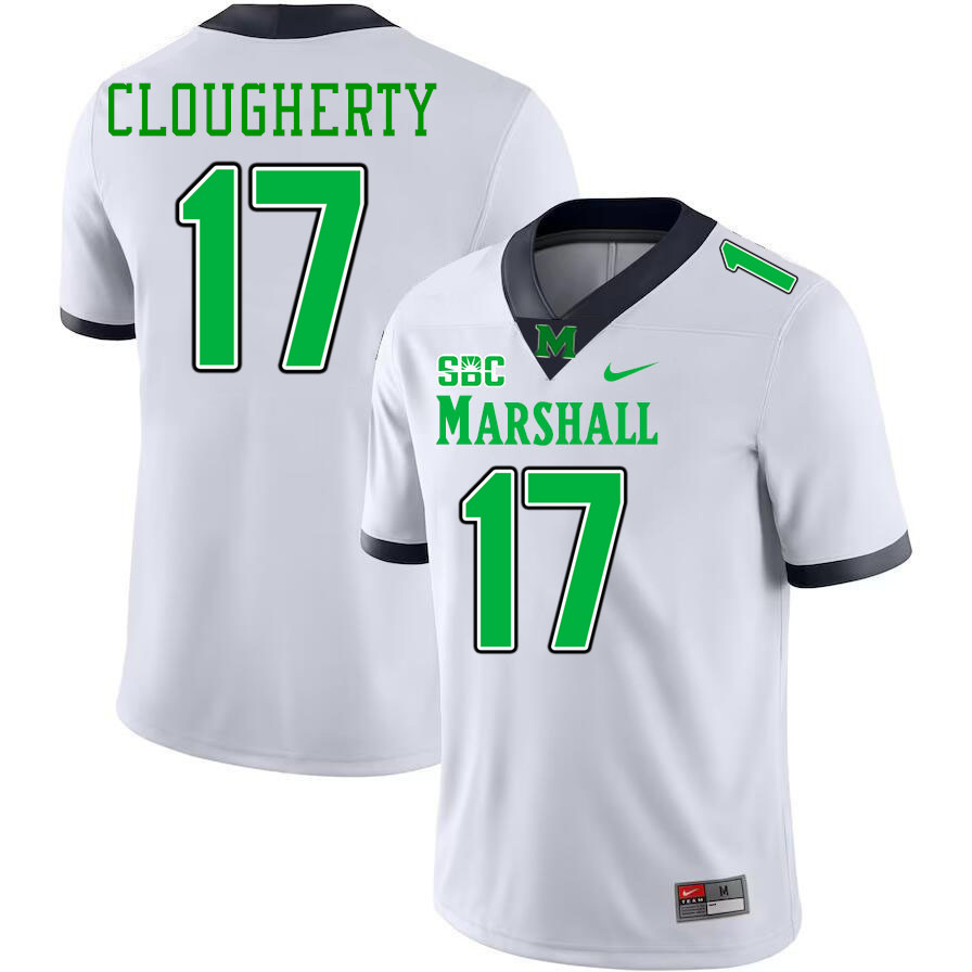 Marshall Thundering Herd #17 Jack Clougherty College Football Jerseys Stitched-White